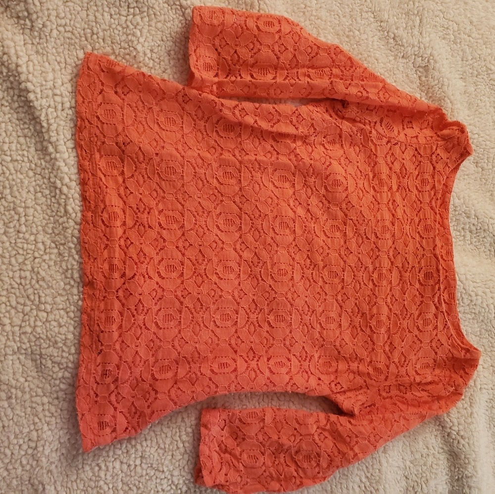 Banana Republic Orange Lace Top. Sz S.